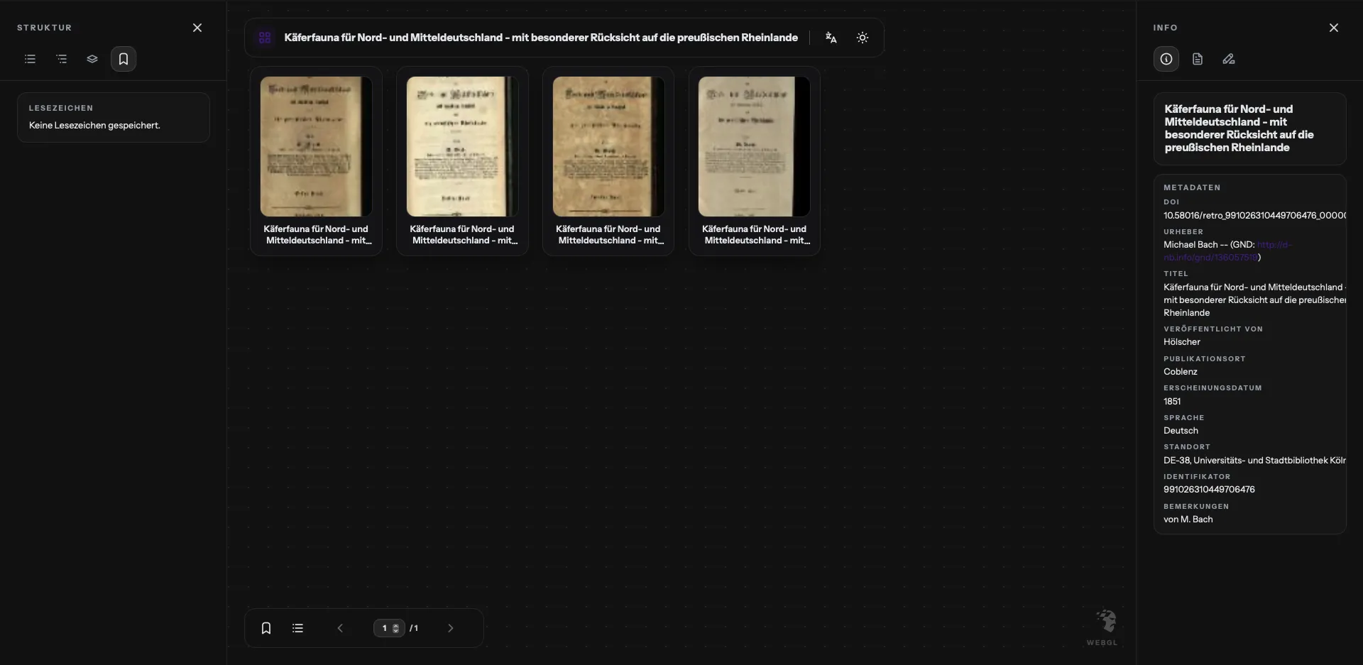Mimir collections view in dark mode