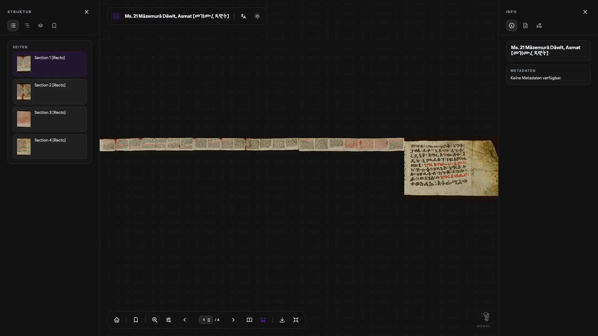 Mimir continuous reading mode in dark mode